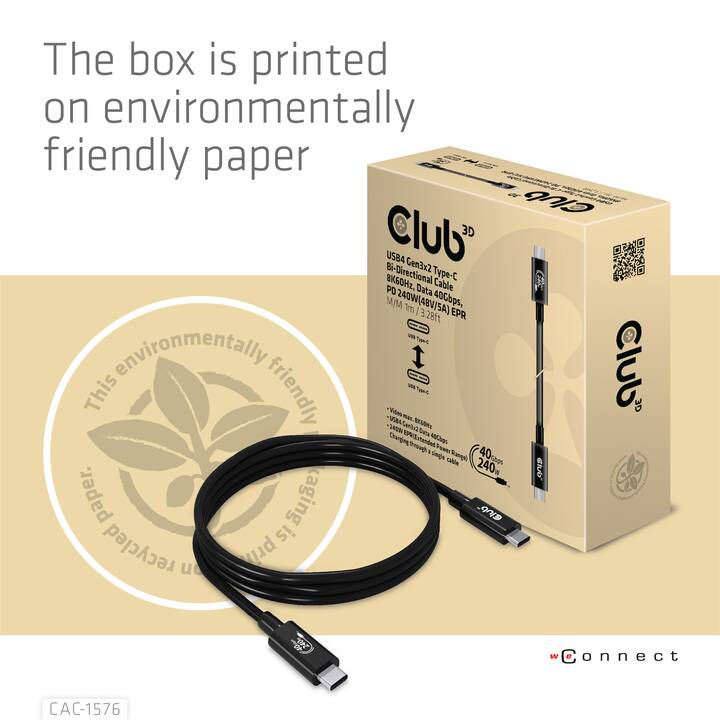 CLUB 3D CAC-1576 Cavo (Spina USB-C, 1 m)
