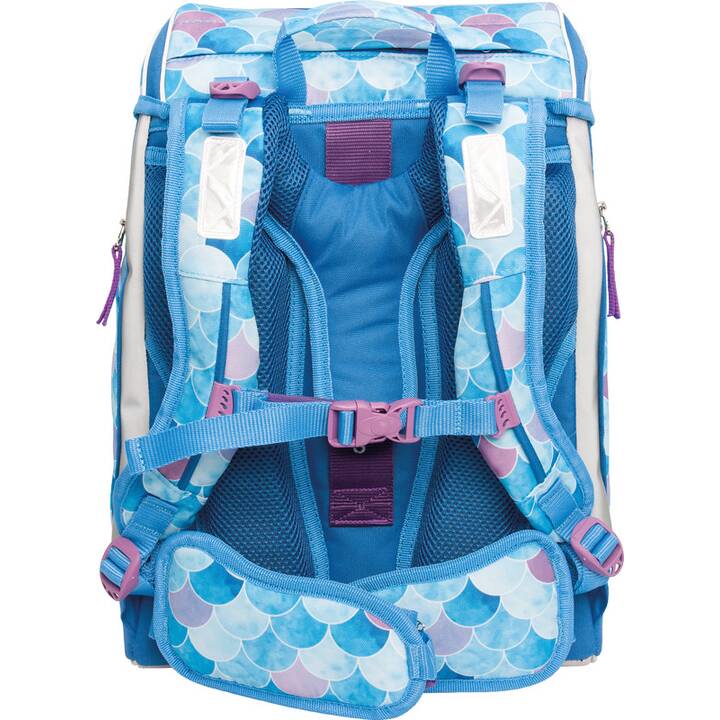 FUNKI Schulranzen Set Flexy-Bag Mermaid (28 l, Hellblau, Lila, Blau)