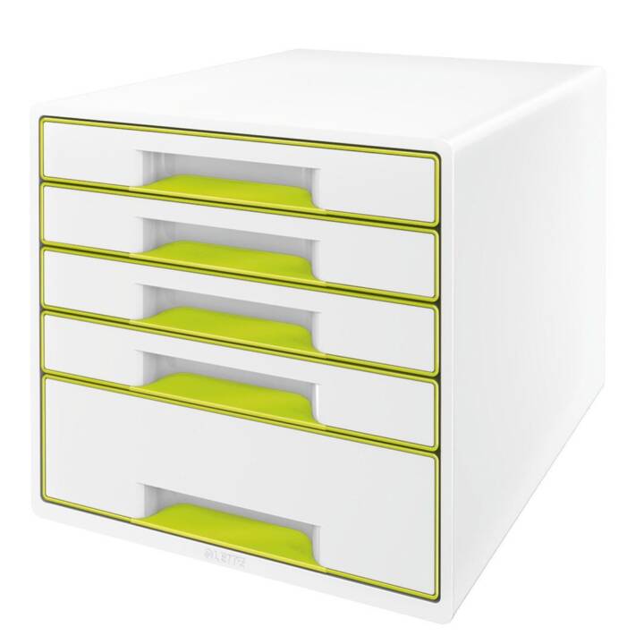 LEITZ Büroschubladenbox Wow (A4, 287.0 mm  x 270.0 mm  x 363.0 mm, Grün, Weiss)