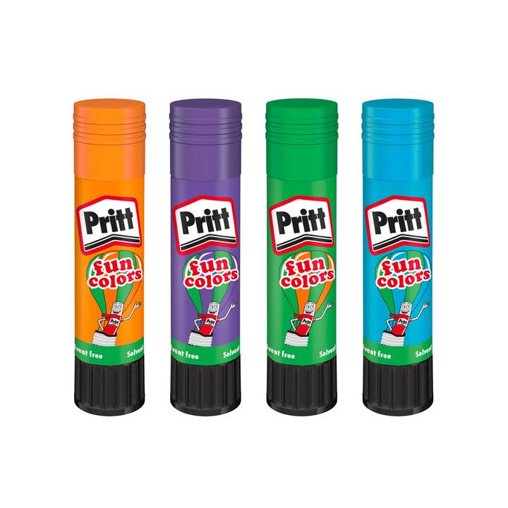 PRITT Colle en bâton Fun Colors (40 ml, 4 pièce)