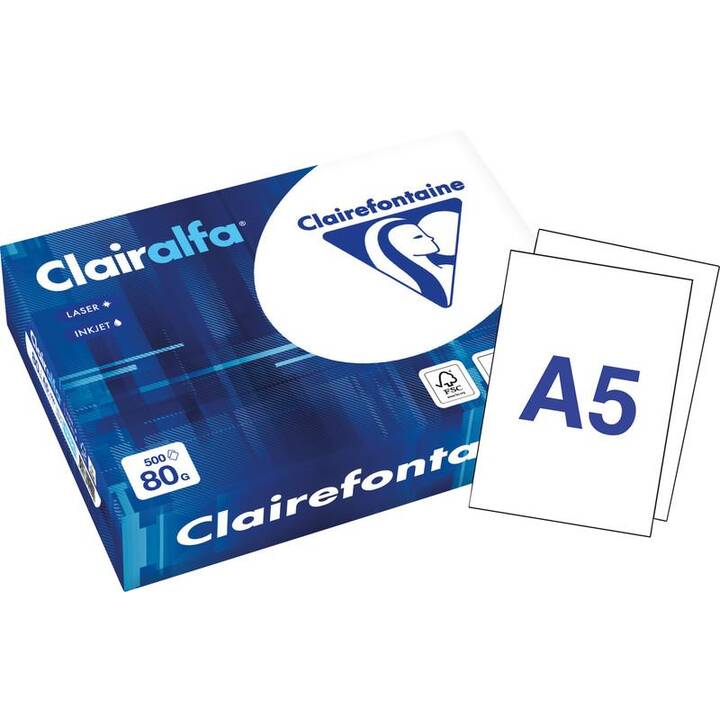 CLAIREFONTAINE Kopierpapier (500 Blatt, A5, 80 g/m2)