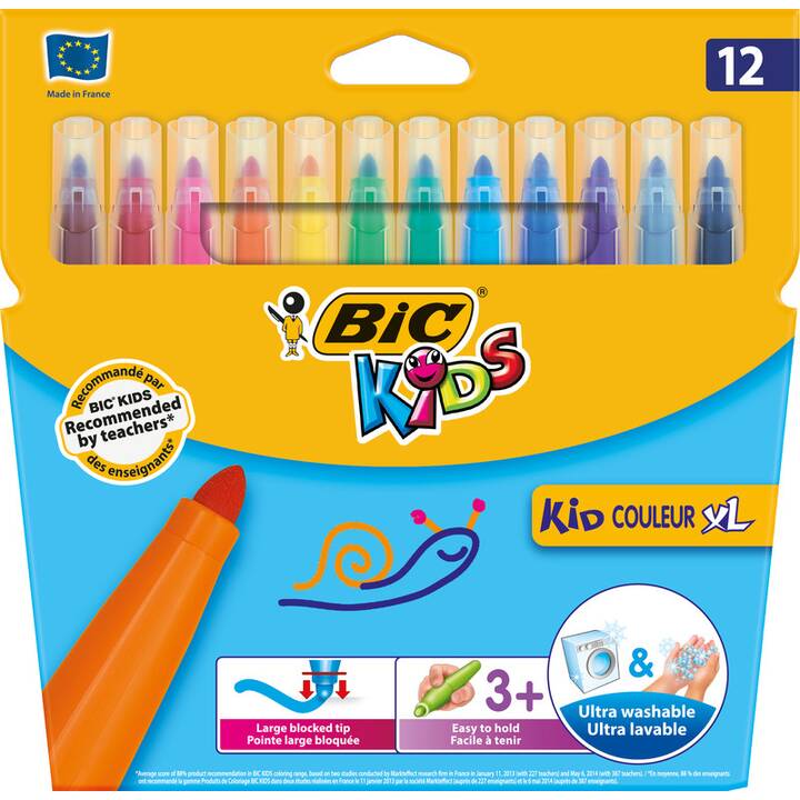 BIC Coleur XL Crayon feutre (Multicolore, 12 pièce)