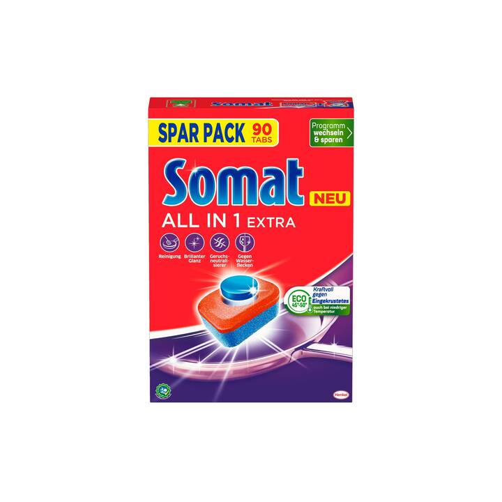 SOMAT Détergents pour lave-vaisselle All in 1 Extra Agrume (90 Tabs)