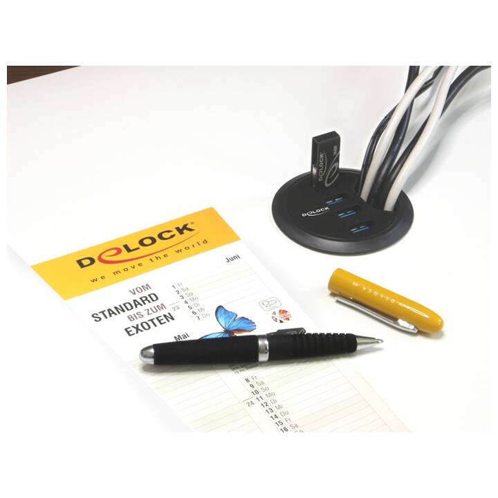 DELOCK 62868 Concentrateur USB 3.0 intégré au bureau