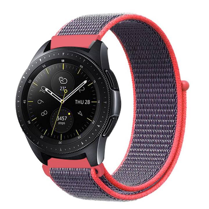 EG Cinturini (Samsung Galaxy Galaxy Watch 46 mm, Grigio scuro, Rosso)