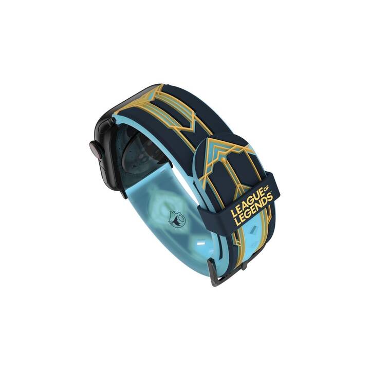 MOBY FOX League of Legends 3D Hextech Magic Armband (Apple Watch 40 mm / 38 mm / 42 mm / 44 mm, Gelb, Blau)