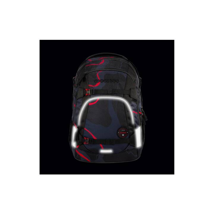 COOCAZOO Zaino Matè Lava Lines (30 l, Nero, Rosso)