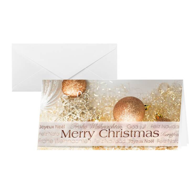 SIGEL Weihnachtskarte Christmas Glitter (Weihnachten / Advent, A4, Kupfer, Gold)