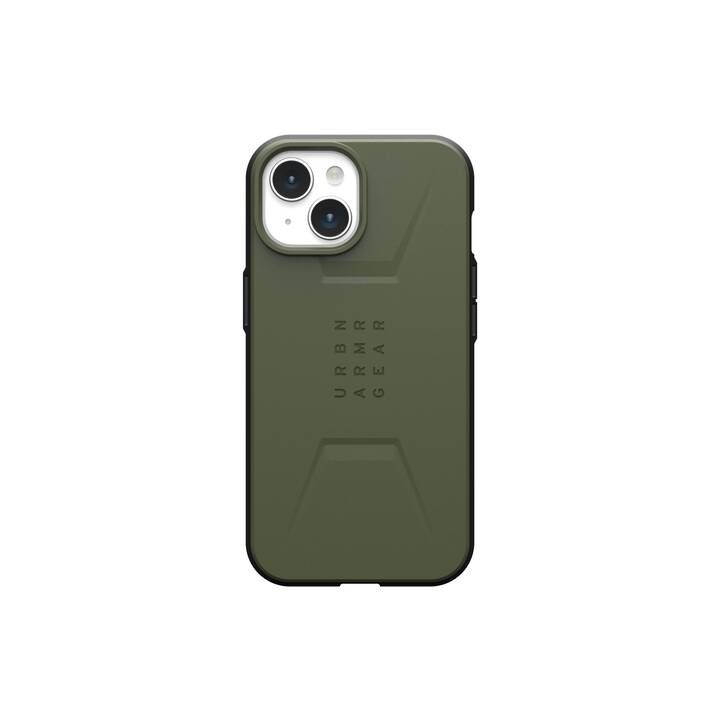 URBAN ARMOR GEAR Backcover (iPhone 15, Verde oliva, Verde)