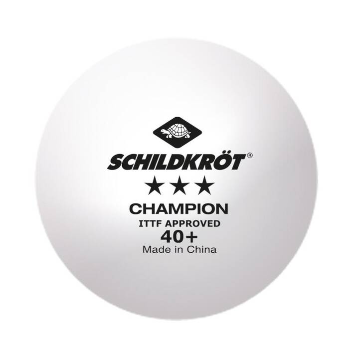DONIC SCHILDKRÖT Balles de ping-pong Champion ITTF 3-Star (3 x)