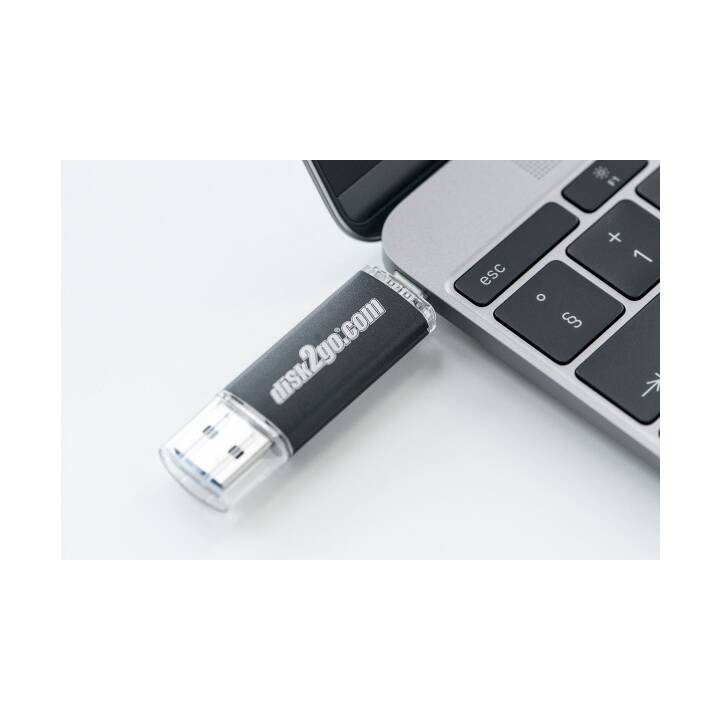 DISK2GO 30006594 (128 GB, USB 3.1 Typ-C, USB 3.0 Typ-A)