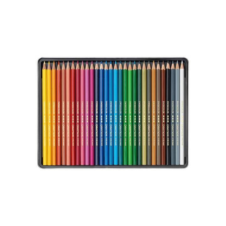 CARAN D'ACHE Crayons de couleur Swisscolor (Coloris assortis, 30 pièce)