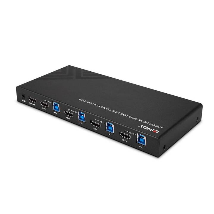 LINDY KVM Switch HDMI 4K60, USB 3.0 & Audio