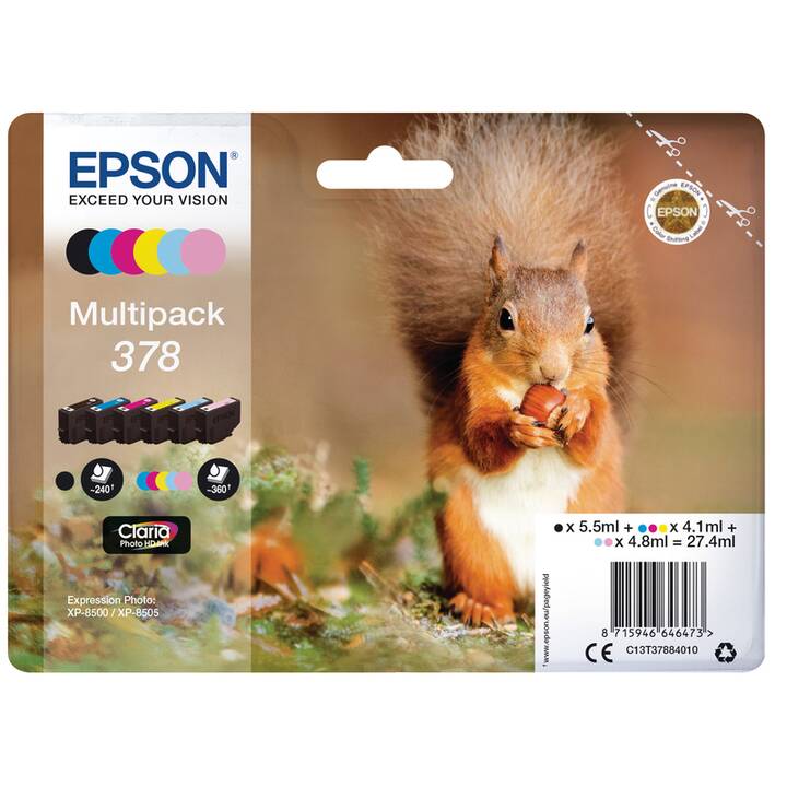 EPSON C13T37884010 (Jaune, Cyan clair, Noir, Magenta, Cyan, Light Magenta, Multipack)