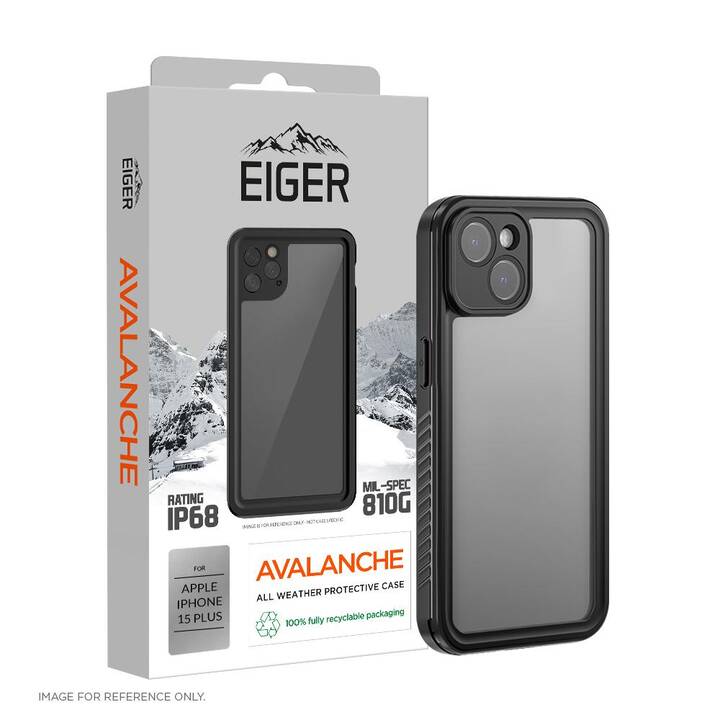 EIGER Backcover Avalanche (iPhone 15 Plus, Schwarz)