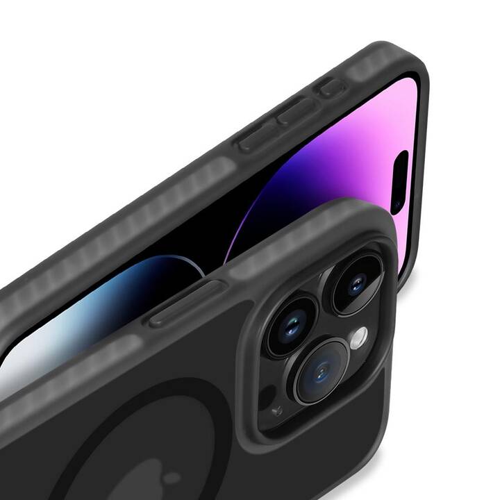 NEVOX Backcover StyleShell Invisio MagSafe (iPhone 15 Pro, Transparente, Nero)