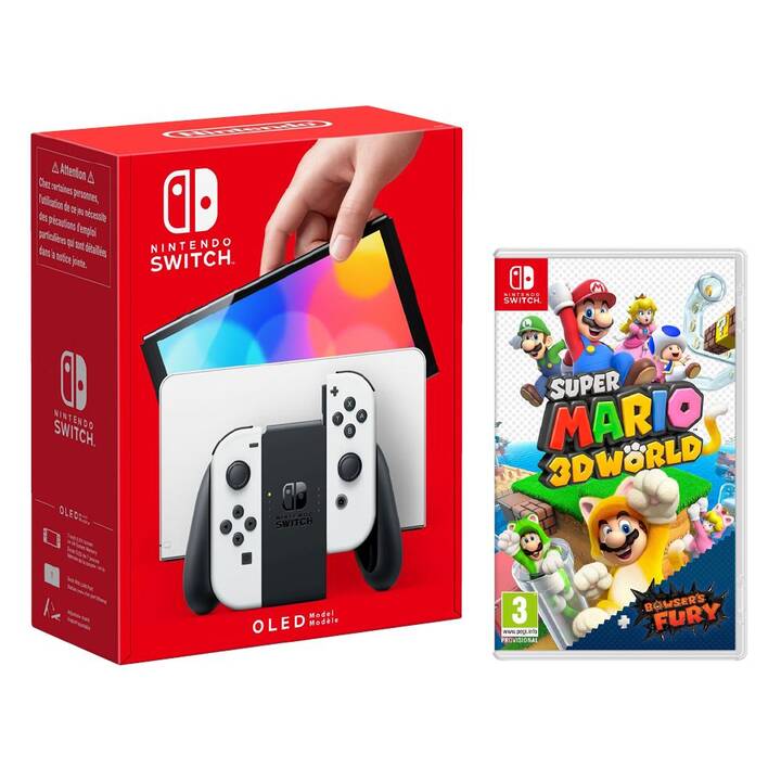 NINTENDO Switch OLED-Modell Weiss 64 GB (Super Mario 3D World, FR, DE, IT)