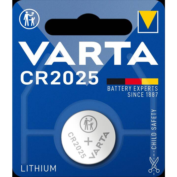 VARTA Batterie (CR2025, Universel, 1 pièce)