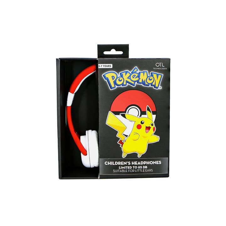OTL TECHNOLOGIES Pokémon Pokéball Casque d'écoute pour enfants (On-Ear, Rouge, Blanc)