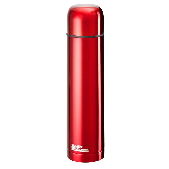 INTERDISCOUNT Thermo Trinkflasche Red (1 l, Rot)