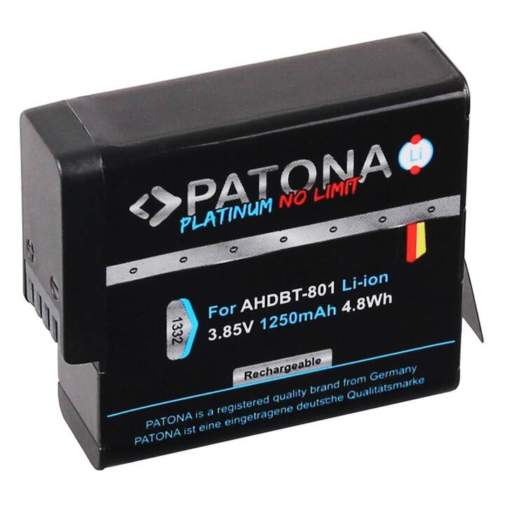 PATONA GoPro Hero 8/7/6/5 Platinum Kamera-Akku (Lithium-Ionen, 1250 mAh)