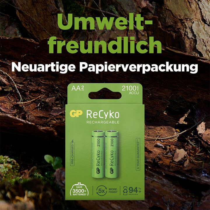 GP ReCyko Accumulatore (AA / Mignon / LR6, 2 pezzo)