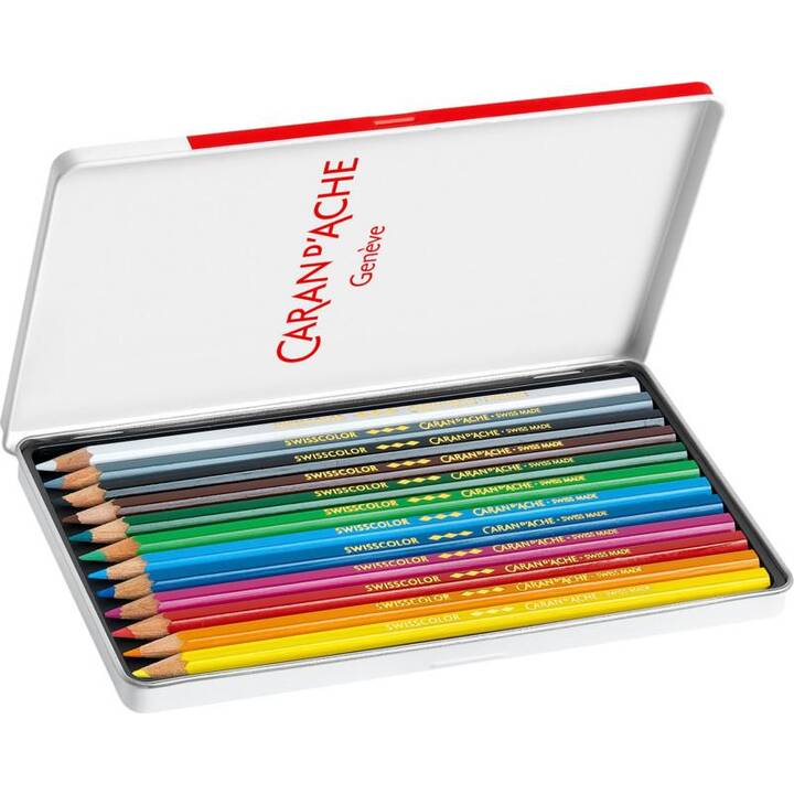 CARAN D'ACHE Crayons de couleur Swisscolor (Multicolore, 12 pièce)