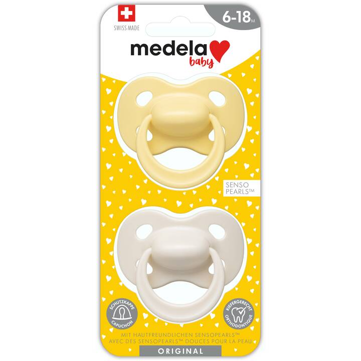 MEDELA Nuggi Duo Original Pastel (Gelb, Beige, 6 M - 18 M)
