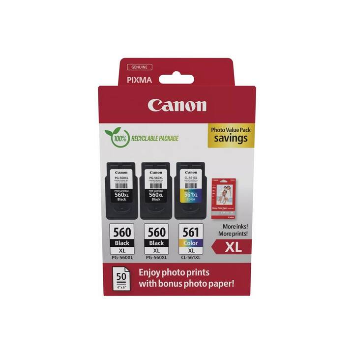 CANON PG-560XL x2/CL-561XL Photo Value Pack (Giallo, Nero, Magenta, Cyan, Multipack)