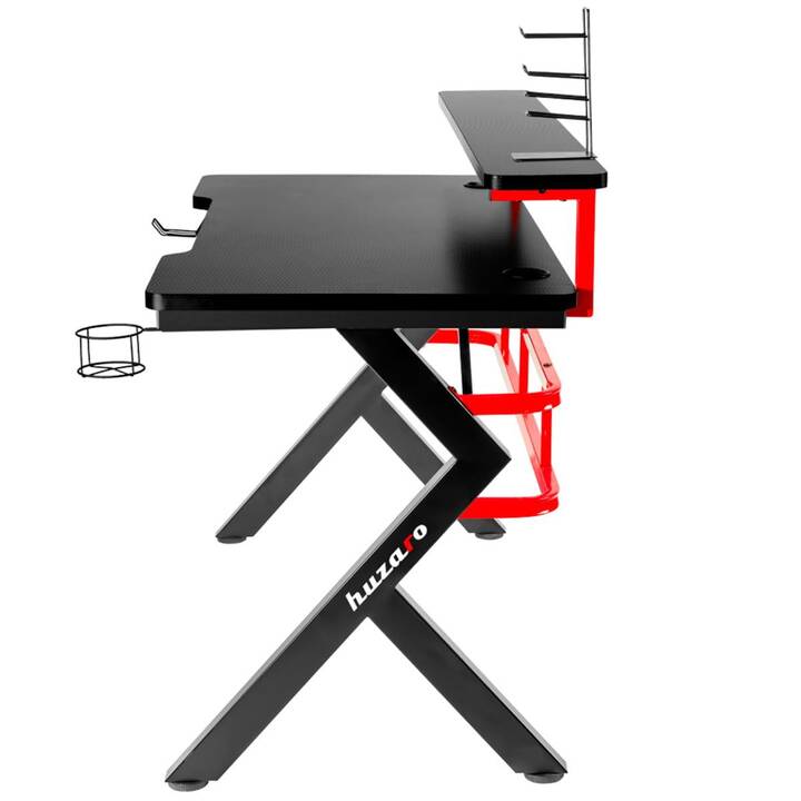 HUZARO table d'ordinateur (Noir, Rouge, 116 cm x 59 cm)