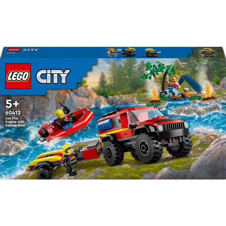 LEGO City Le camion de pompiers 4x4 et le canot de sauvetage (60412)