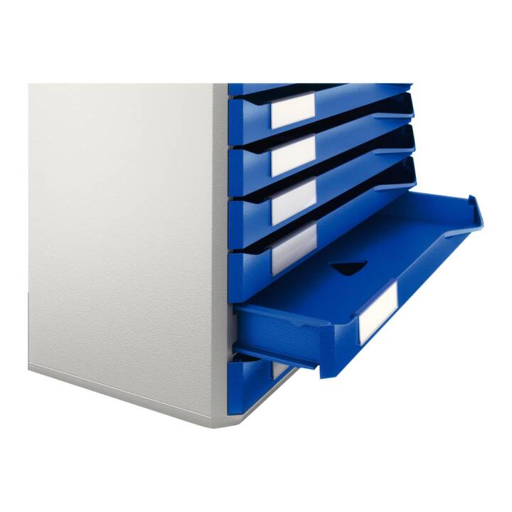 LEITZ Boite à tiroirs de bureau (28.5 cm  x 35.5 cm  x 29 cm, Bleu)