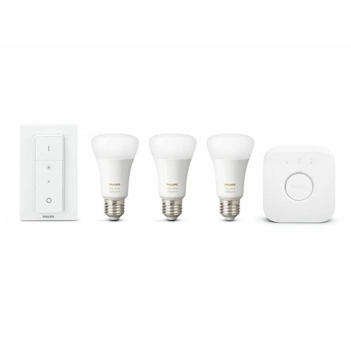 PHILIPS HUE Ampoule LED Starter Kit White Ambiance (E27, ZigBee, Bluetooth, 8.5 W)