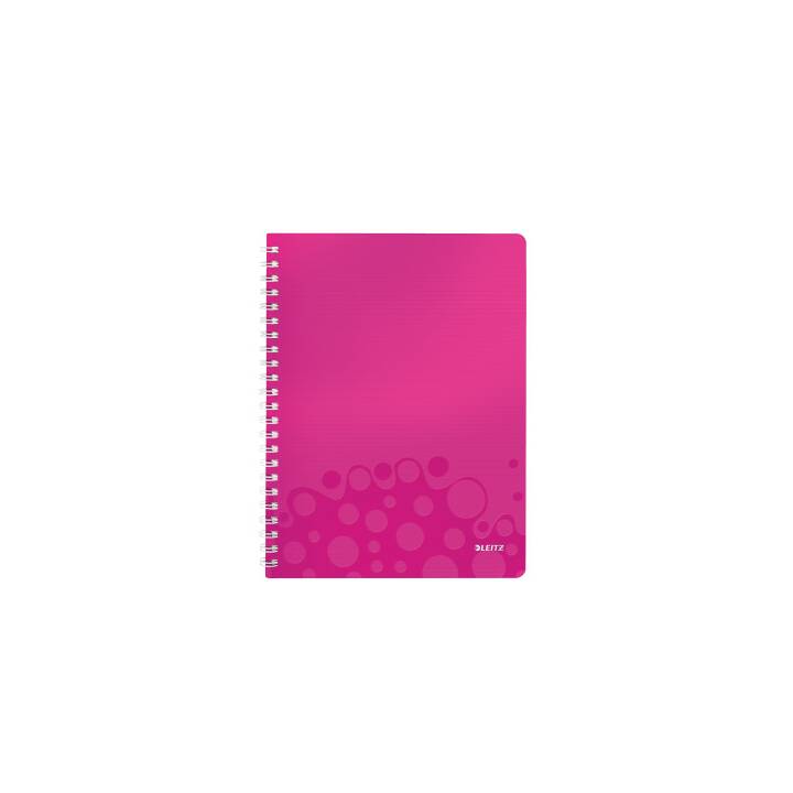 LEITZ Spiralbuch WOW PP A4 pink metallic 80 Blatt