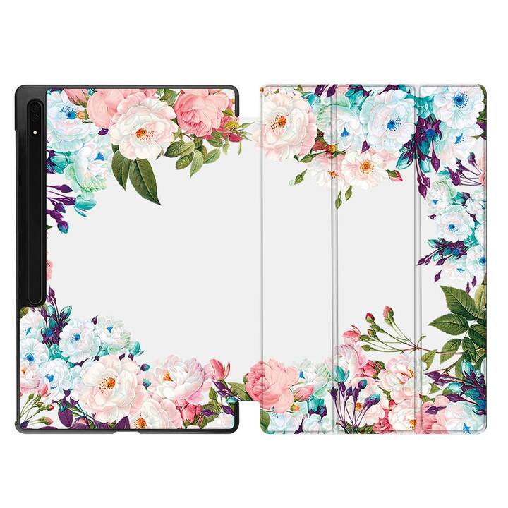 EG Schutzhülle (11", Galaxy Tab S9, Blumen, Rosa)