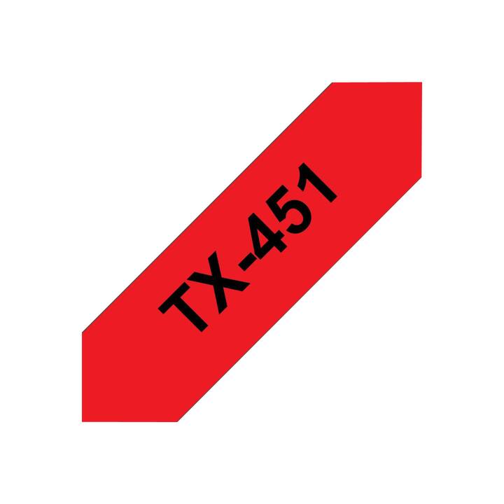 BROTHER TX451 Schriftband (Schwarz / Rot, 24 mm)
