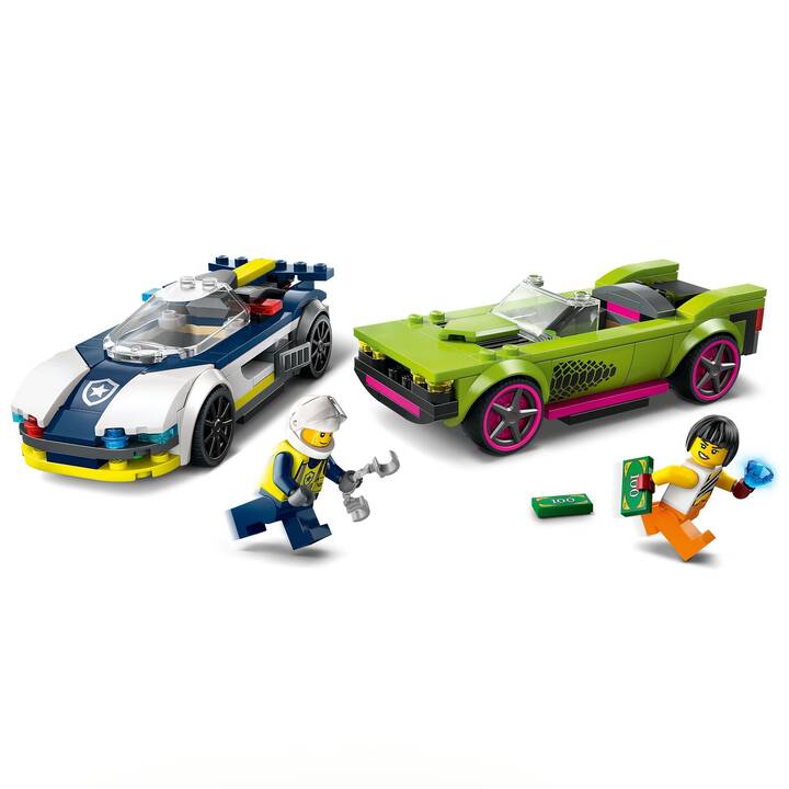 LEGO City La course-poursuite entre la voiture de police et la super voiture (60415)