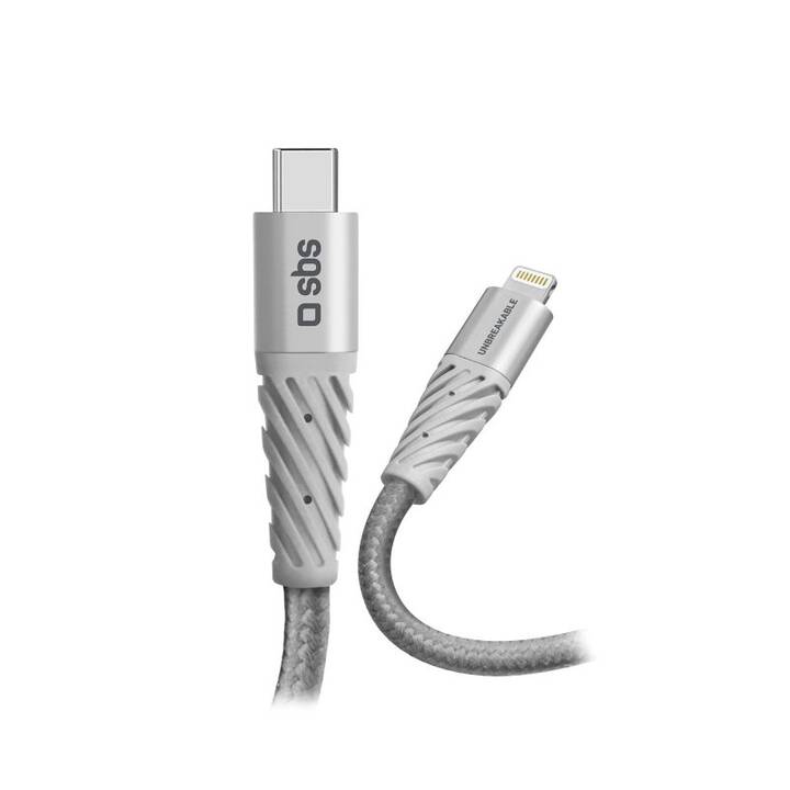 SBS Charging Data Câble (USB C, Lightning, 1.5 m)