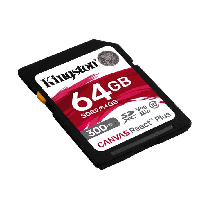 KINGSTON TECHNOLOGY SDXC Canvas React Plus (Class 10, 64 GB, 300 MB/s)