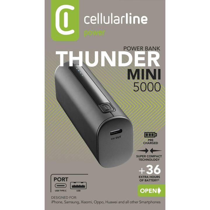 CELLULAR LINE Powerbank Thunder (5000 mAh) - Interdiscount