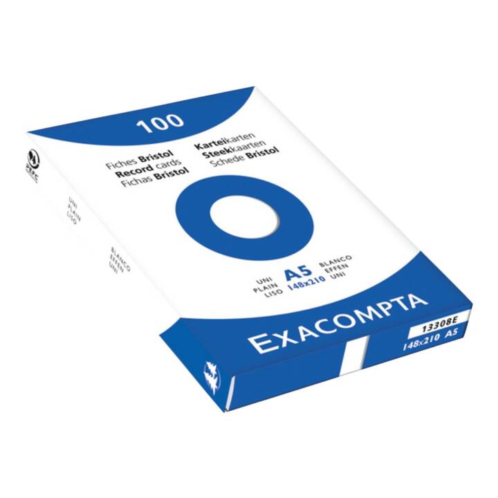 EXACOMPTA Cartes-fiches (A5, Blanc, En blanc, 100 pièce)