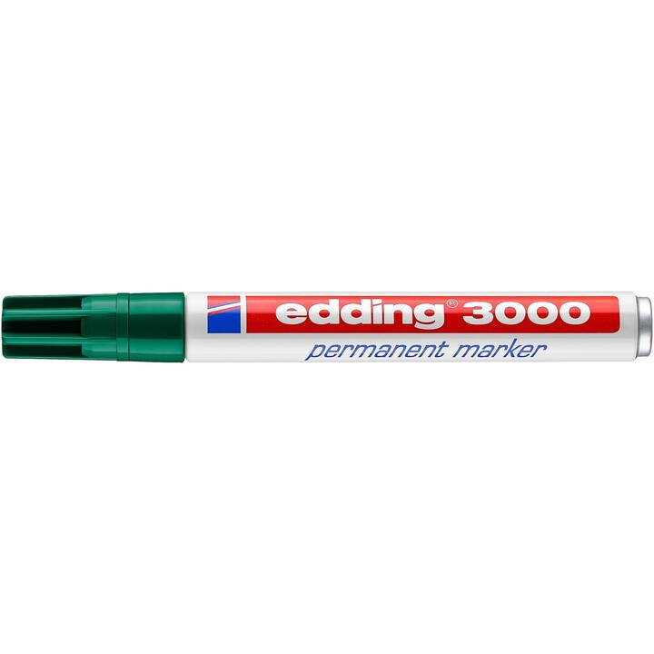 EDDING Marqueur permanent 3000 (Vert, 1 pièce)