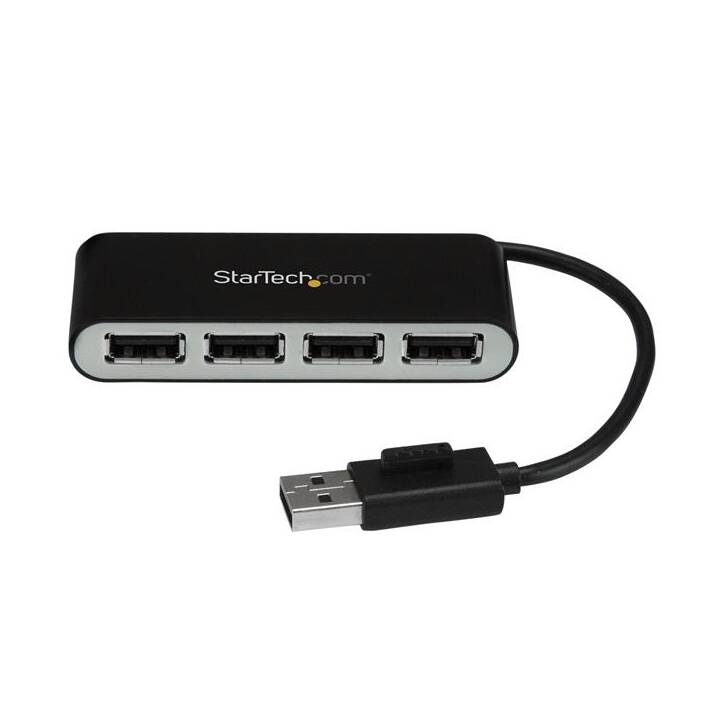 STARTECH.COM 4-Port-USB 2.0-Hub Mobiler, Schwarz