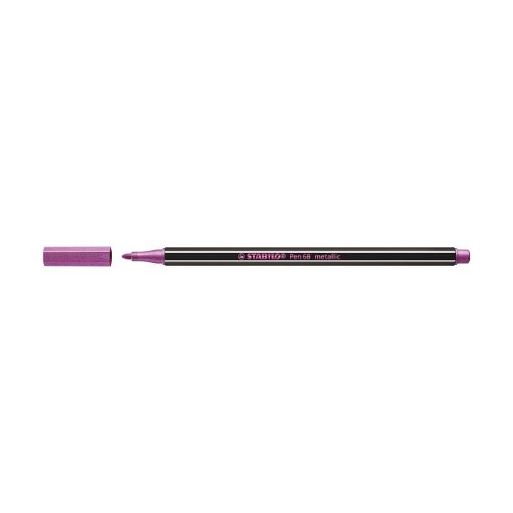 STABILO Pen 68 metallic Filzstift (Pink, 1 Stück)