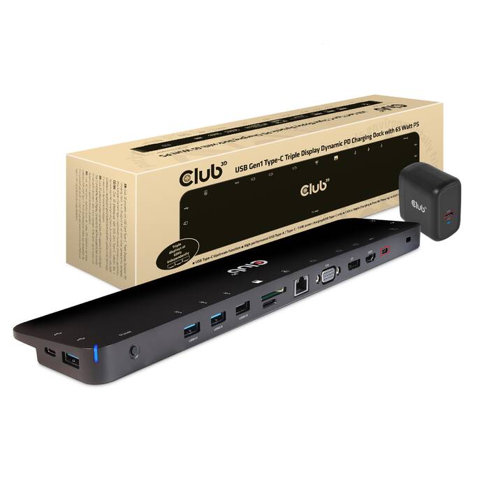 CLUB 3D Dockingstation CSV-1564W65 (HDMI, DisplayPort, RJ-45 (LAN))