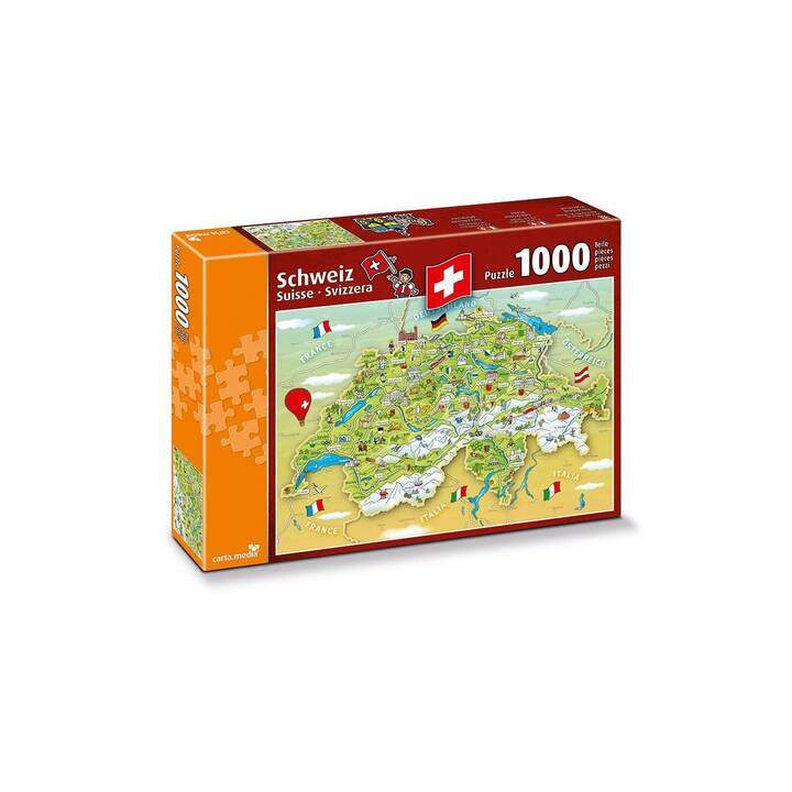CARTA.MEDIA Carte géografique Puzzle (1000 x)