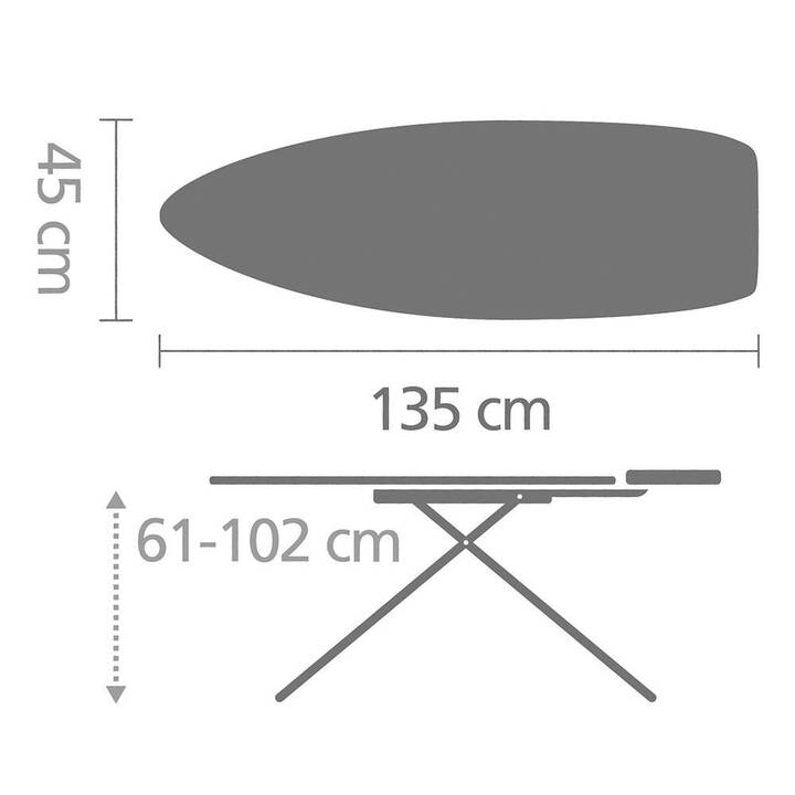 BRABANTIA 108945 Tavolo da stiro (1350 mm x 450 mm, 1 pezzo)