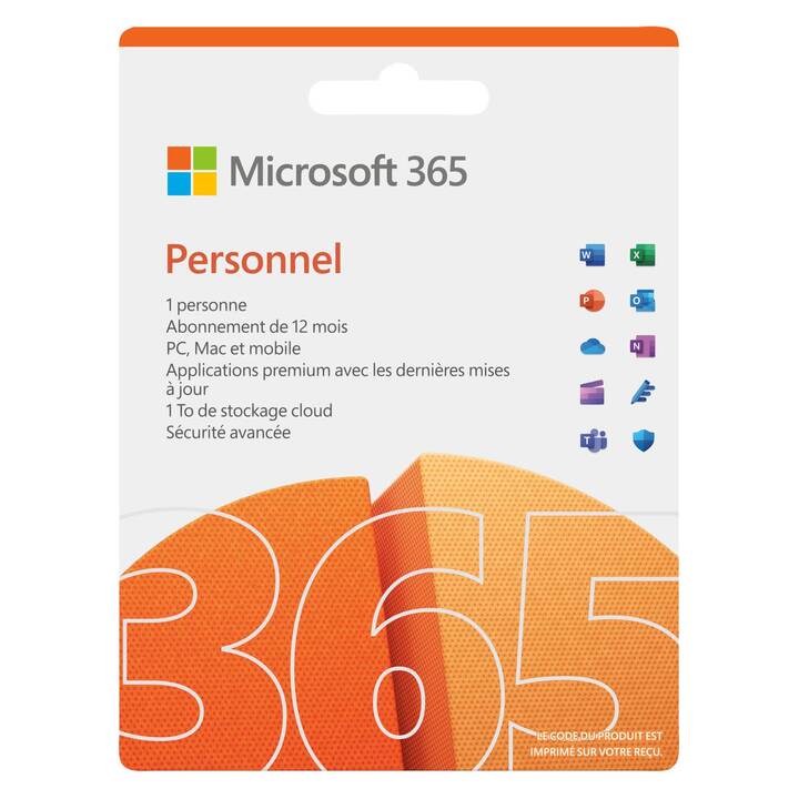 MICROSOFT 365 Personnel (Licence, 1x, 1 année, Français)