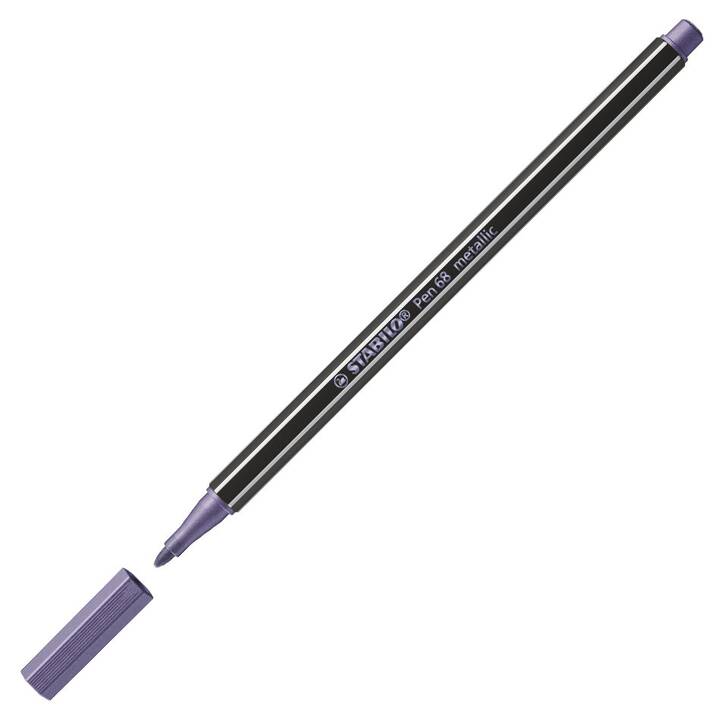 STABILO Pen 68 metallic Filzstift (Violett, 1 Stück)