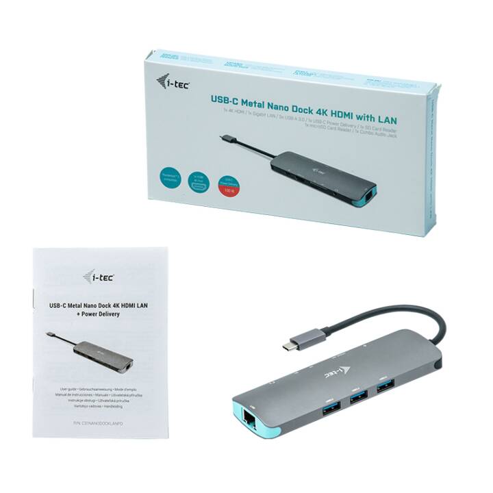 I-TEC Stations d'accueil Metal Nano (HDMI, 3 x USB 3.0 de type A, RJ-45 (LAN))